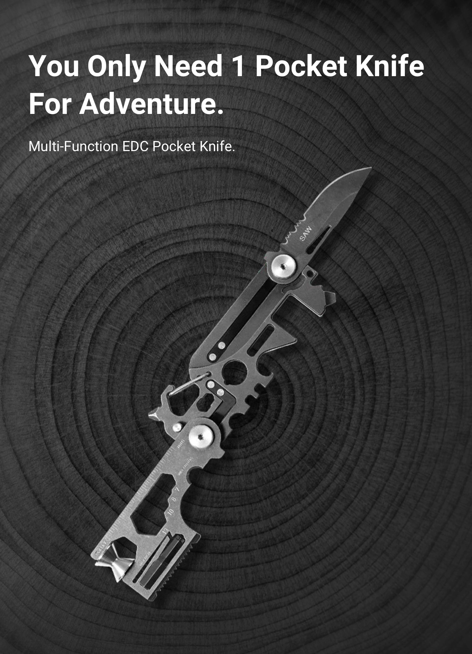 You Only Need 1 Pocket Knife For Adventure. Multi-Function EDC Pocket Knife.