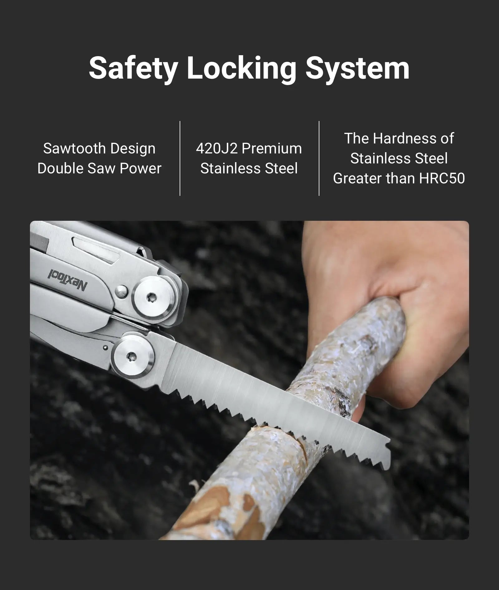 Safety Locking System Sawtooth Design  Double Saw Power