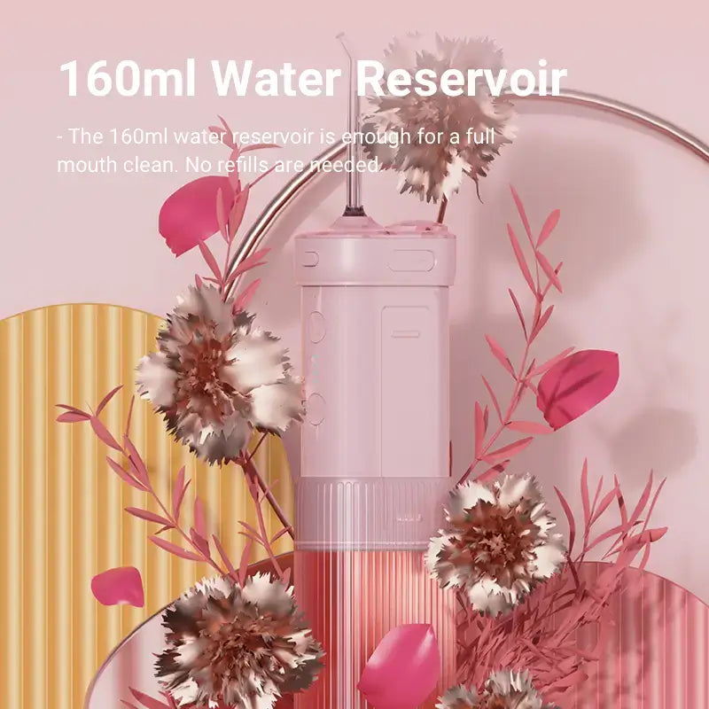 160ml Water Reservoir The 160ml water reservoir is enough for a full mouth clean. No refills are needed.