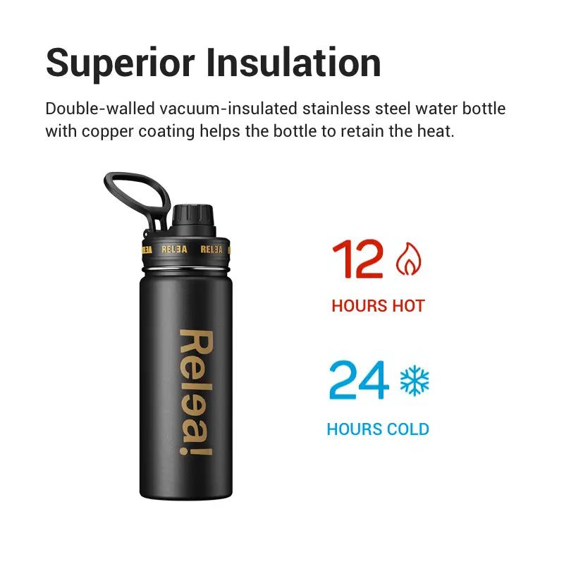 20oz Stainless Steel Water Bottle with Spout Lids