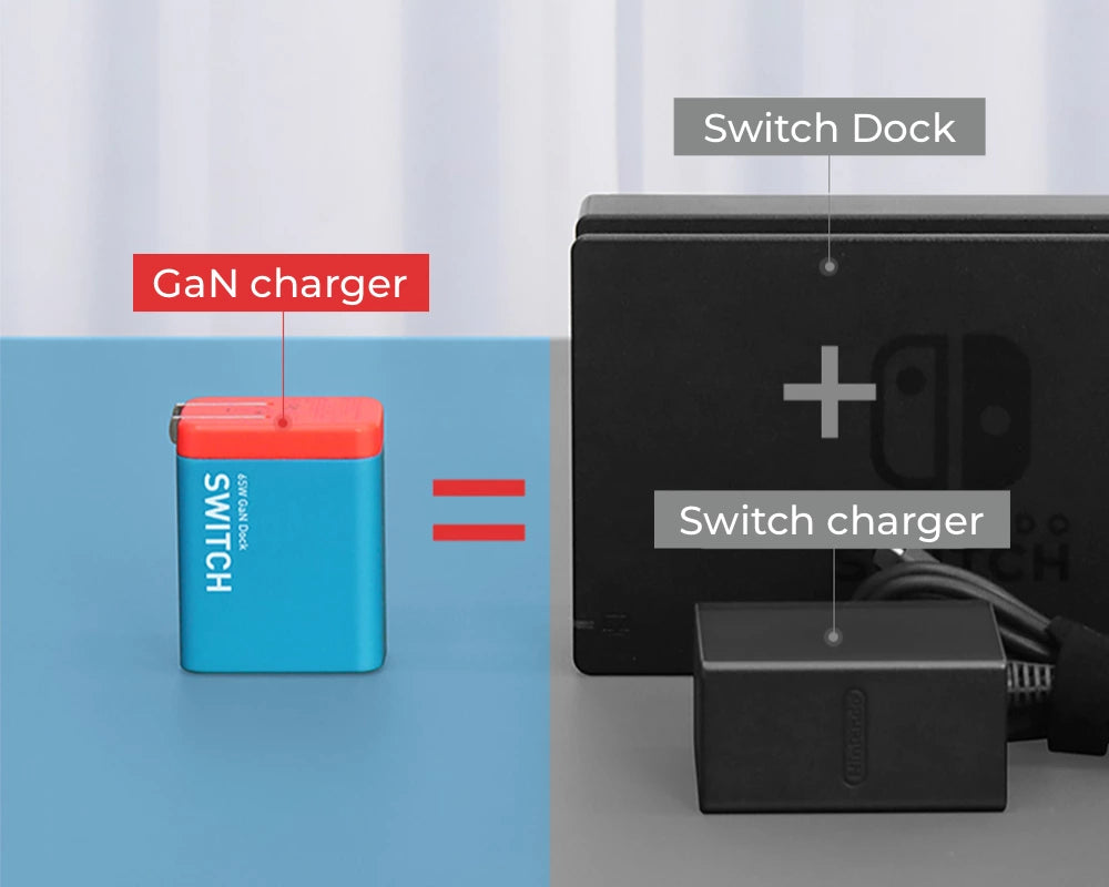 = Docking Station + Charger For Switch Small in size and easy to carry.