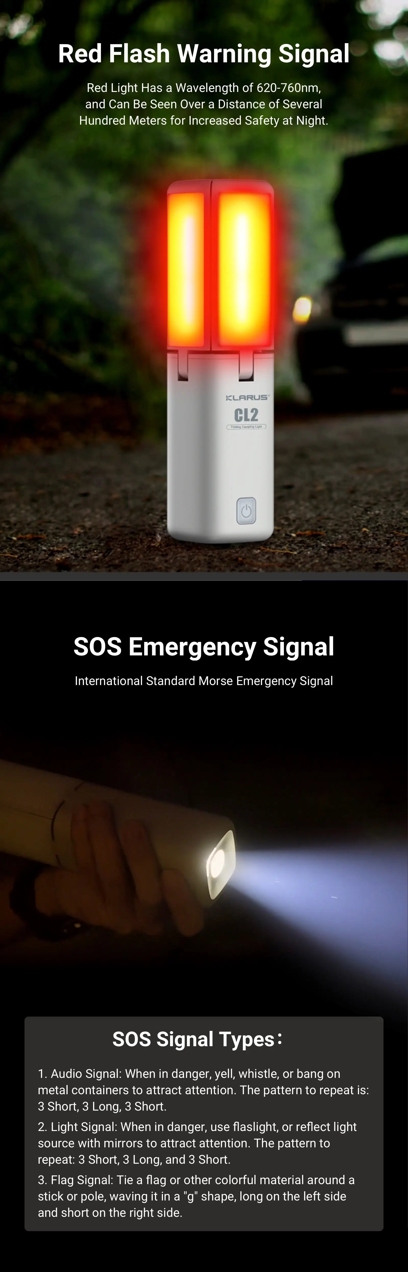 red flashlight warning signal sos emergency signal