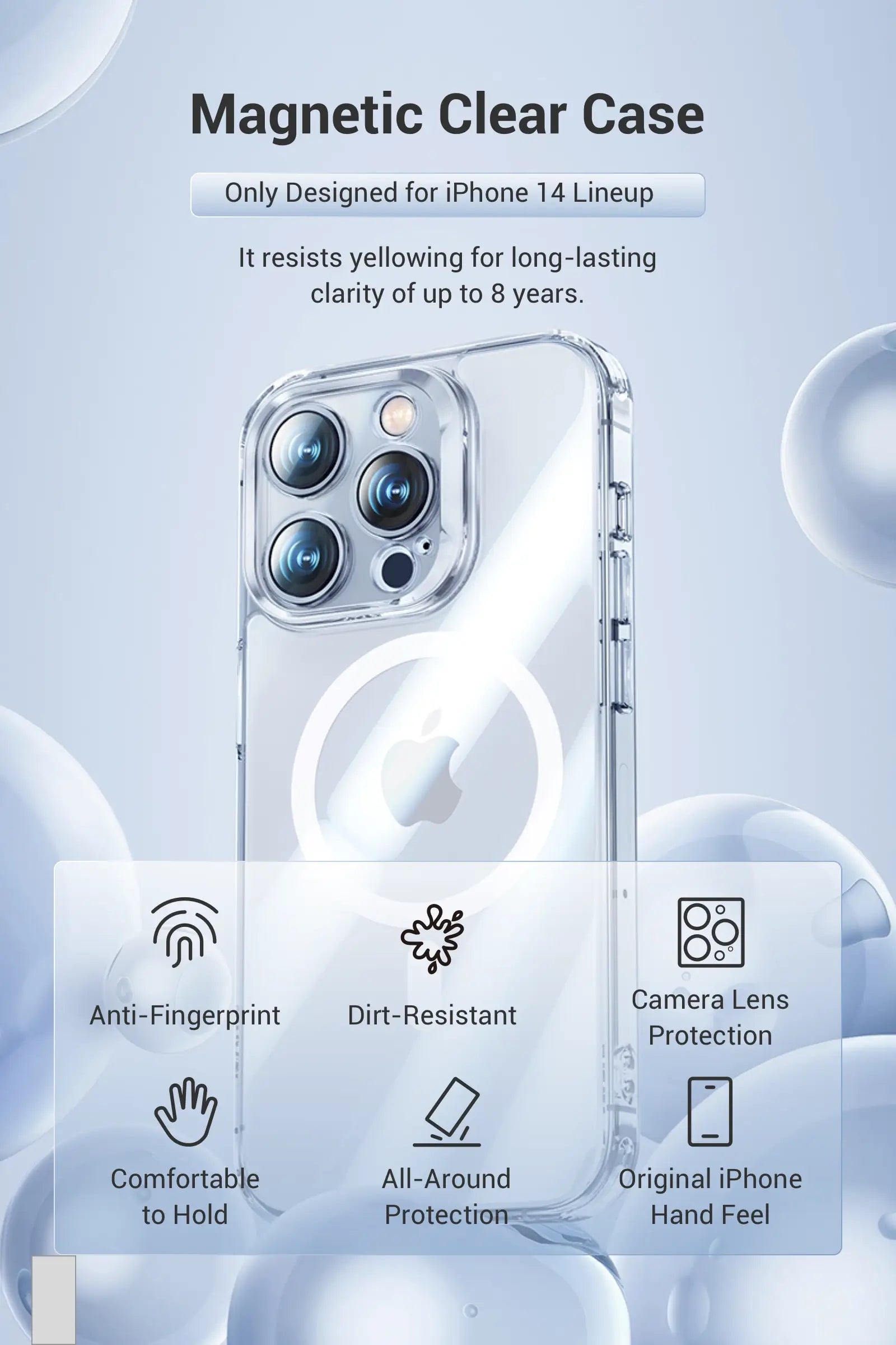 Magnetic Clear Case  Only Designed for iPhone 14 Lineup