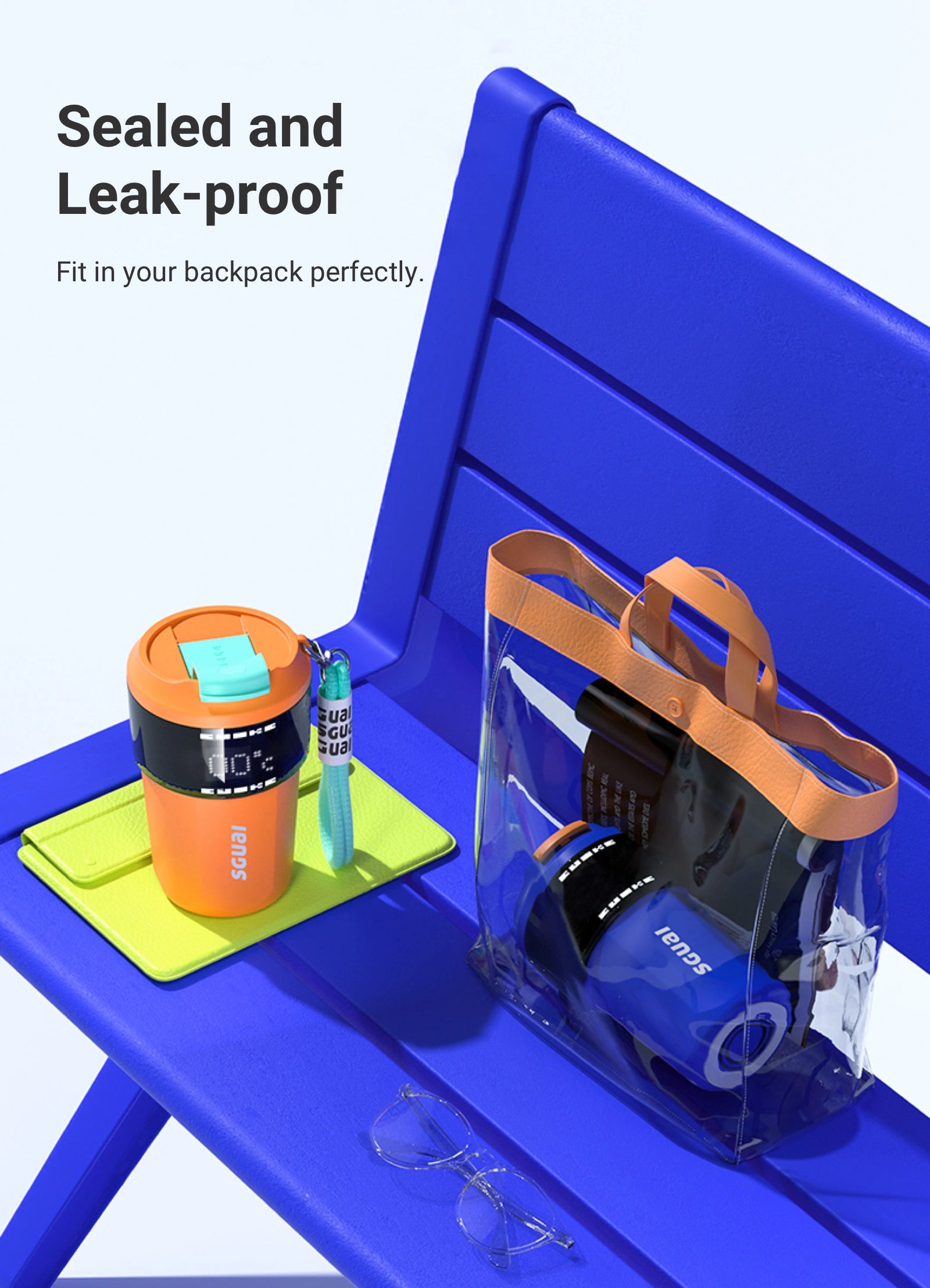 - Sealed and Leak-proof - Fit in your backpack perfectly.