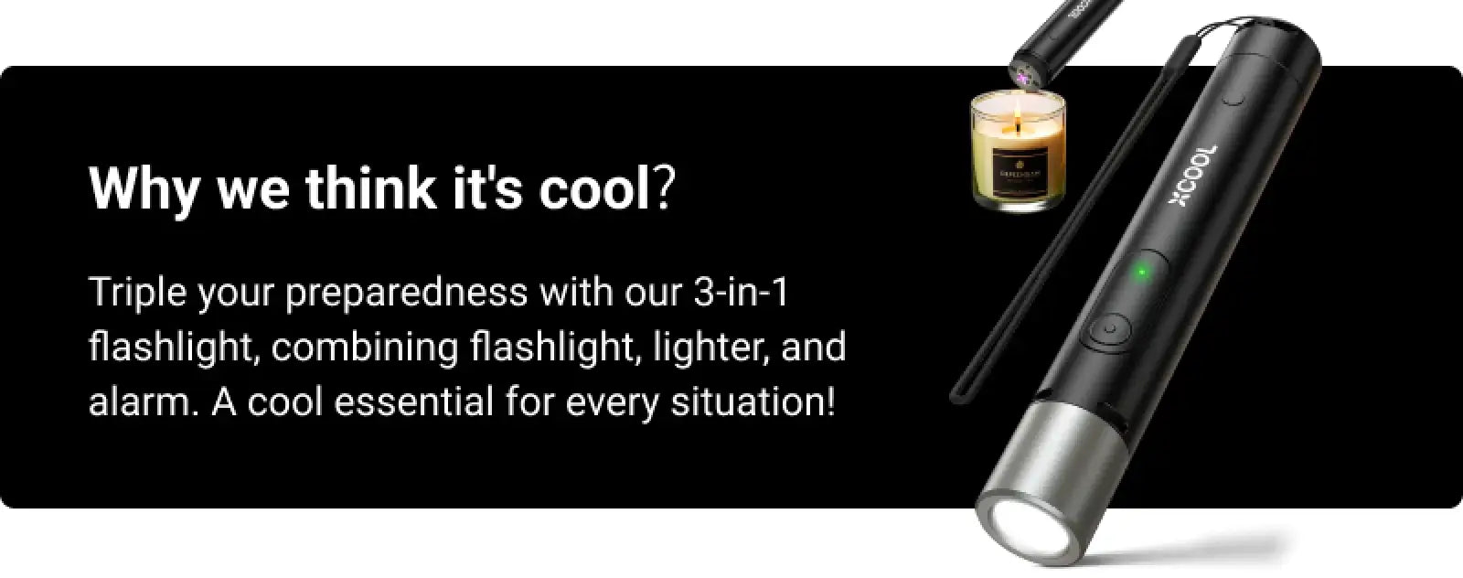 xCool 3-in-1 Multifunctional Rechargeable Flashlight Unique Christmas Gift