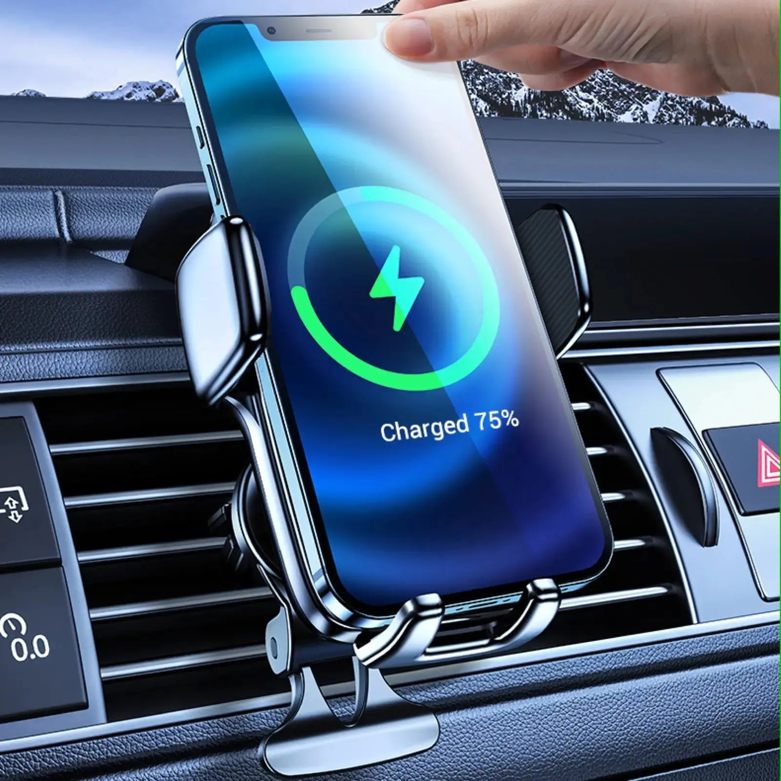 Auto Clamping Car Phone Mount, Wireless Car Charger – Cool Gadget