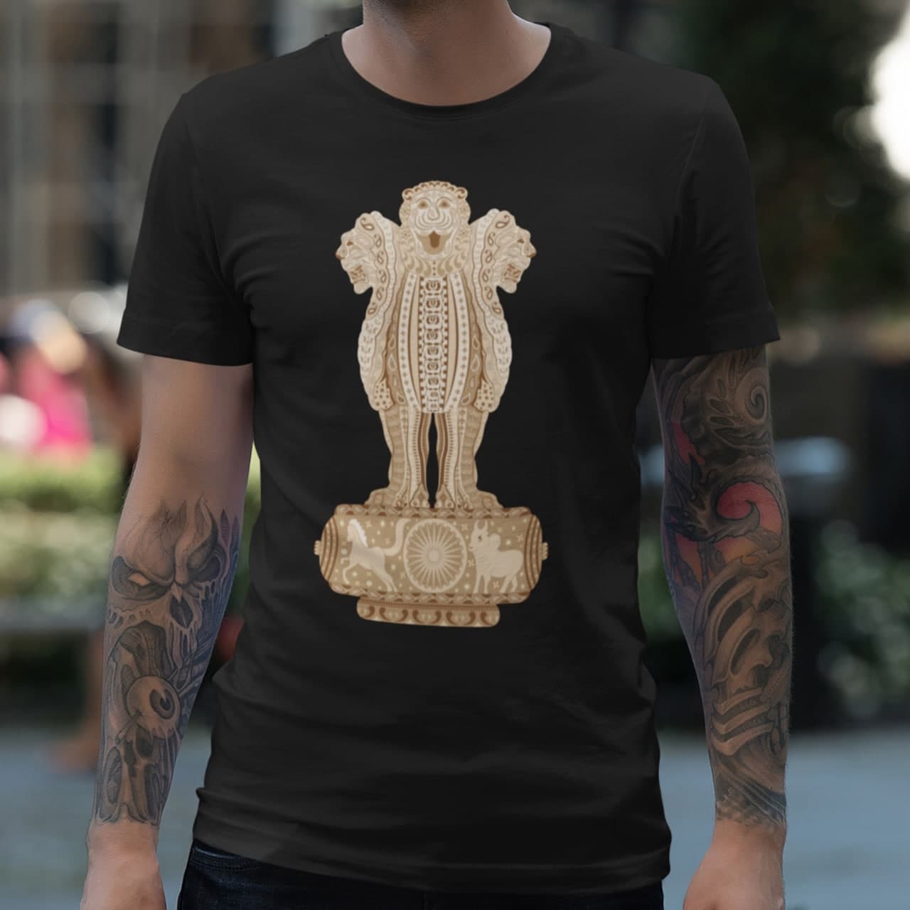 Black statue illustration, Lion Capital of Ashoka Sarnath State Emblem of  India National symbols of India Satyameva Jayate, symbol, mammal,  monochrome png | PNGEgg