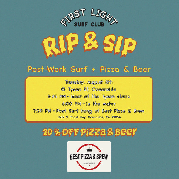 First Light Surf Club Best Pizza and Brew Oceanside Rip and Sip