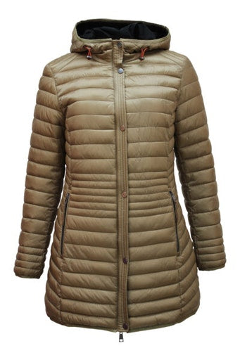 - Reversible Long Caramel Hooded Coat
