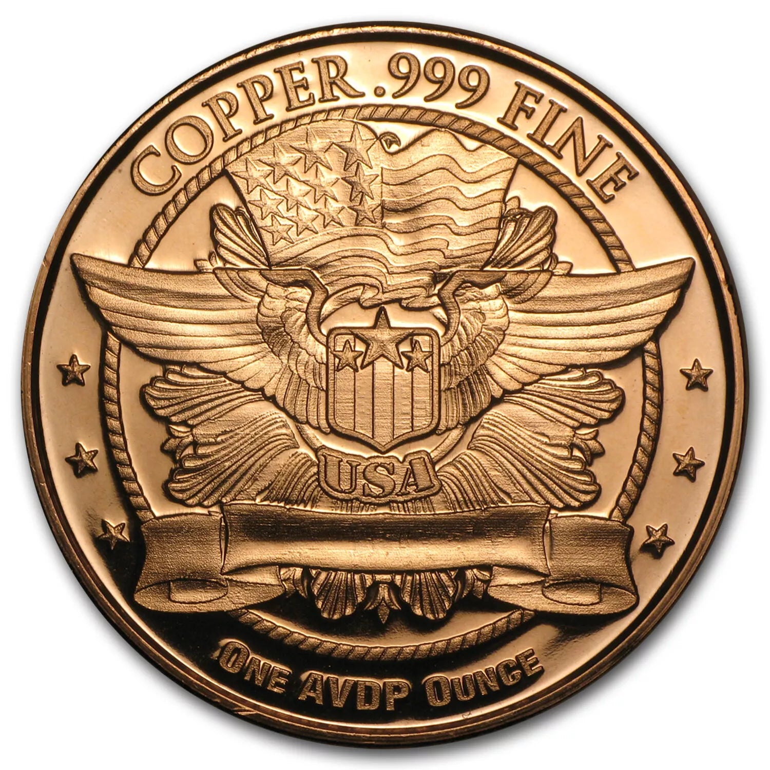 1 oz copper round capped Bust no date/ wings - Image 2