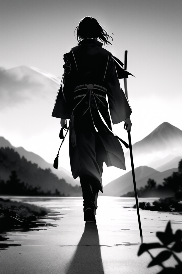 a samurai with Japan samurai sword