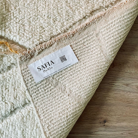 étiquette safia tapis berbère coloré