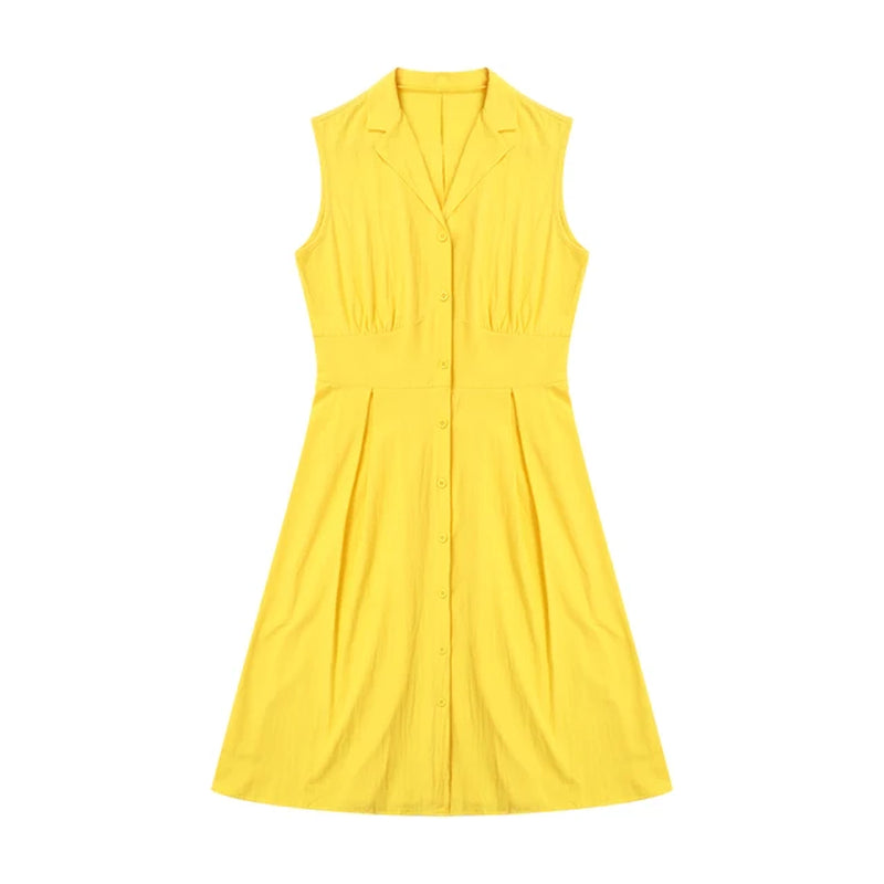 Elegant Sleeveless A-Line Dress for Women - Summer Office Style - Image 10