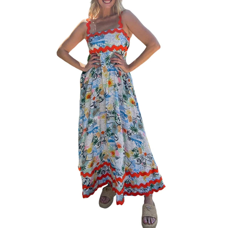 Bohemian Floral & Leopard Print A-Line Cami Dress - Image 10