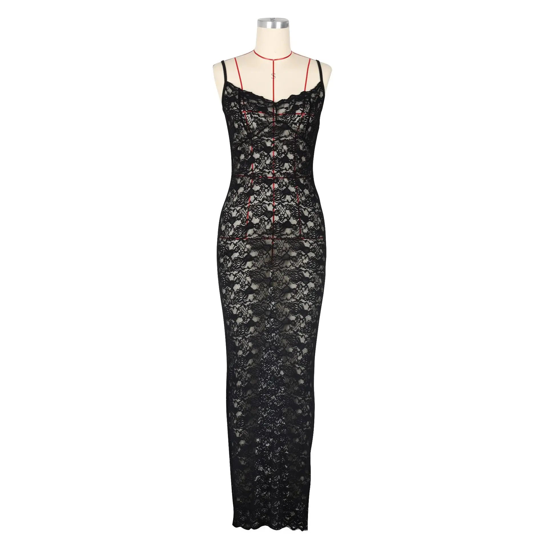 Charming Sheer Black Lace Sleeveless Beach Party Dress - Image 4