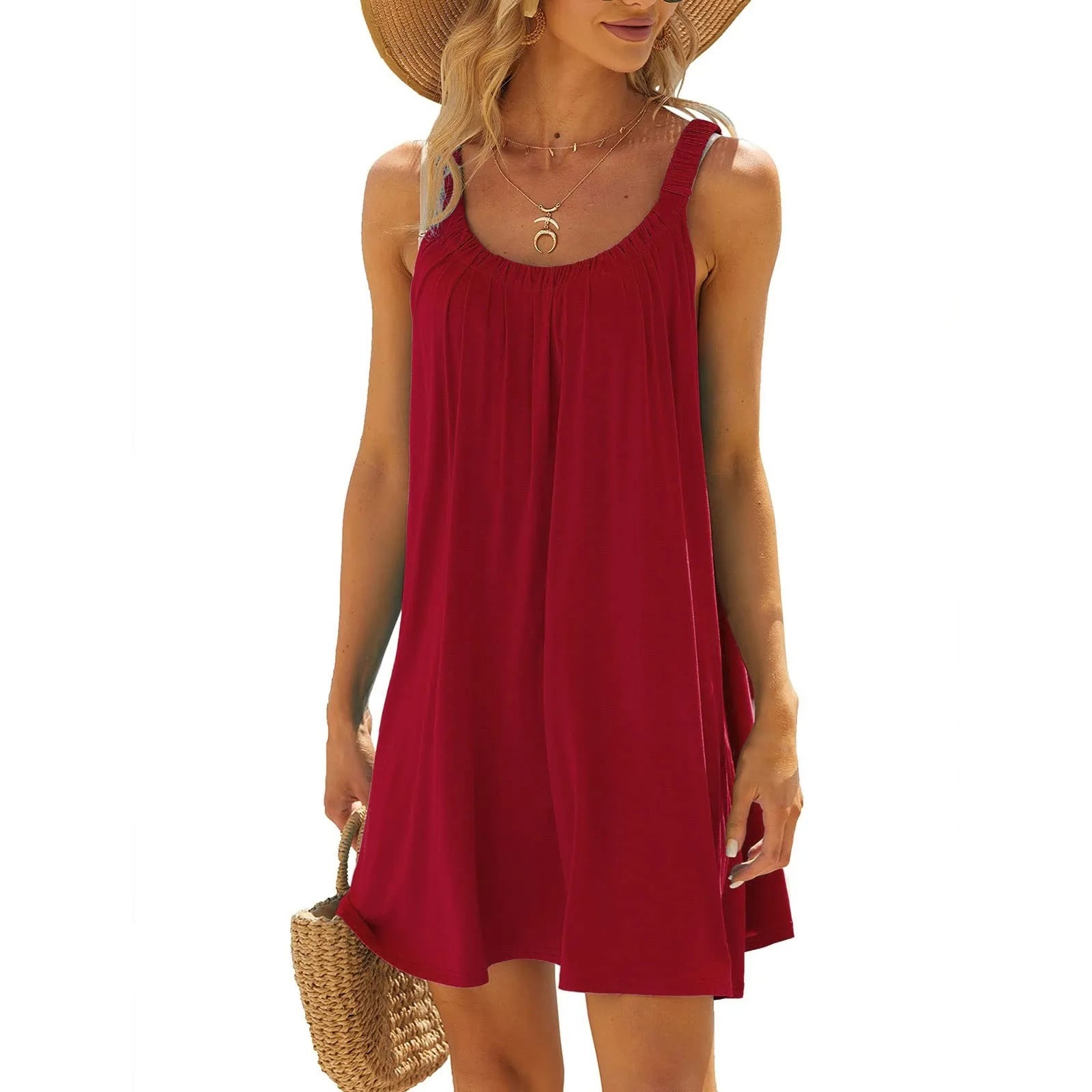 Casual Loose Summer Beach Dress for Women - Solid Color - Image 7