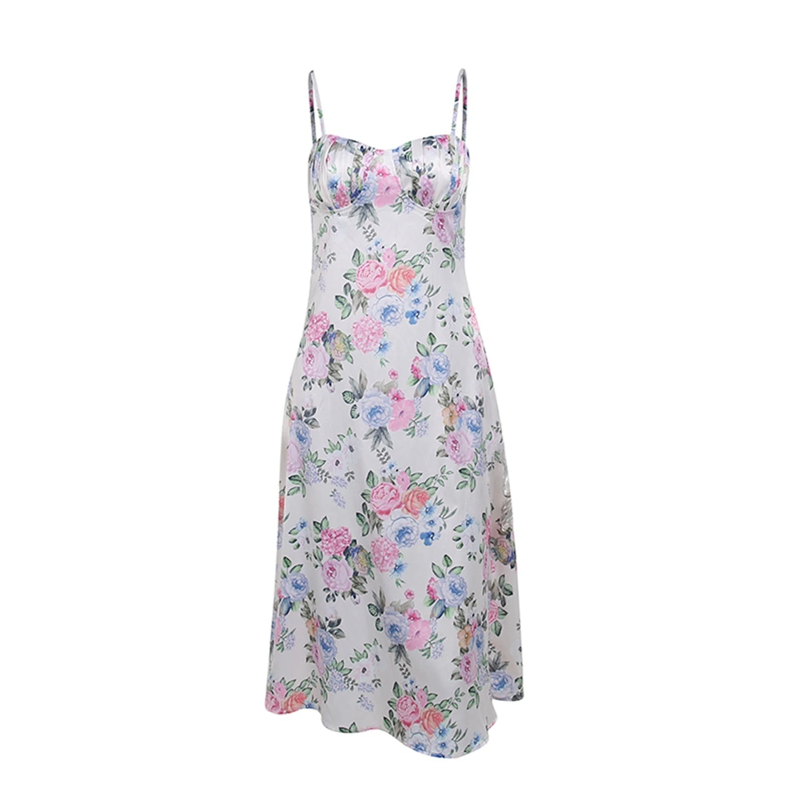 Floral Print Spaghetti Strap Summer Midi Dress for Women - Image 4