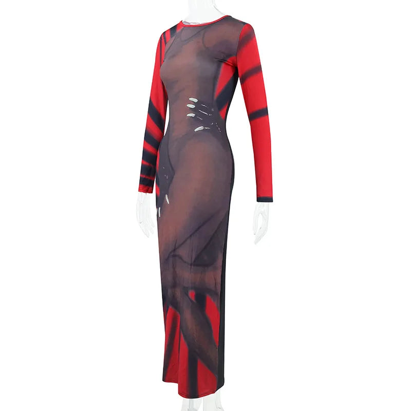 Women's Fashion Printed Bodycon Dress for Parties - Image 5