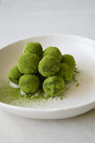 vegan matcha chocalate truffles