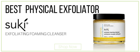 best physical exfoliator: suki exfoliating foaming cleanser 