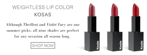 weightless lip color from kosas: although thrillest and violet fury are our summer picks, all nine shades are perfect for any occasion all season long. 