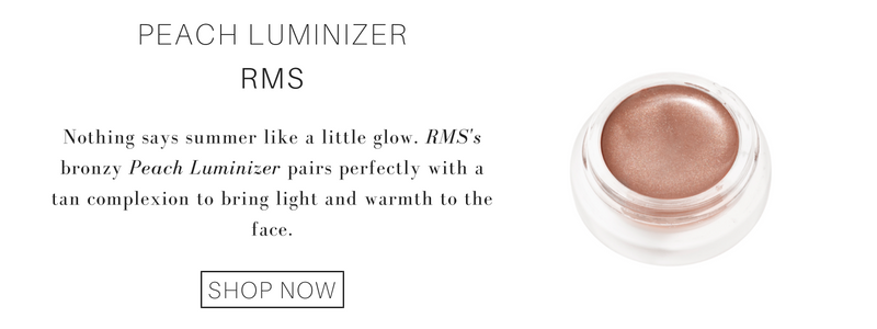 peach luminizer from rms: nothing says summer like a little glow, rms's bronzy peach luminizer pairs perfectly with a tan complexion to bright light and warmth to the face. 