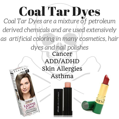 coal tar dyes links to cancer, ADD/ADHD, skin allergies, asthma 