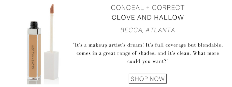 Becca from Atlanta's favorite is the conceal and correct from clove and hallow. "it's a makeup artist's dream! it's full coverage but blendable, comes in a great range of shades and it's clean. what more could you want?"