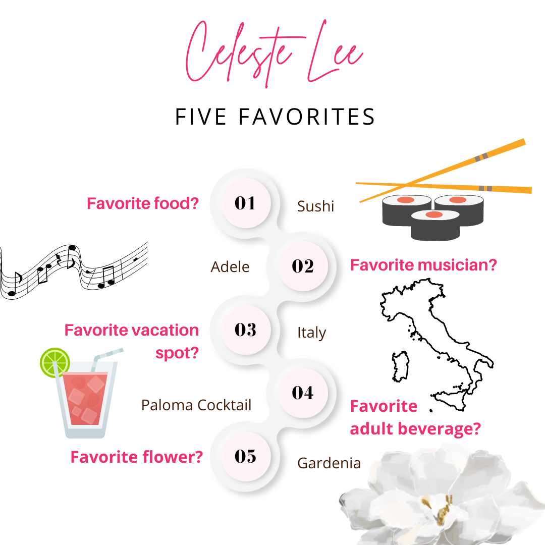 Celeste Lee Five Favorites 