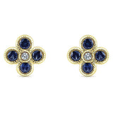 Gabriel & Co. Gold Sapphire and Diamond Earrings