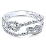 Gabriel & Co. White Gold Diamond Double Knot Stackable Ring