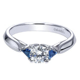 Birthstone Bulletin Sapphire and Diamond Engagement Ring