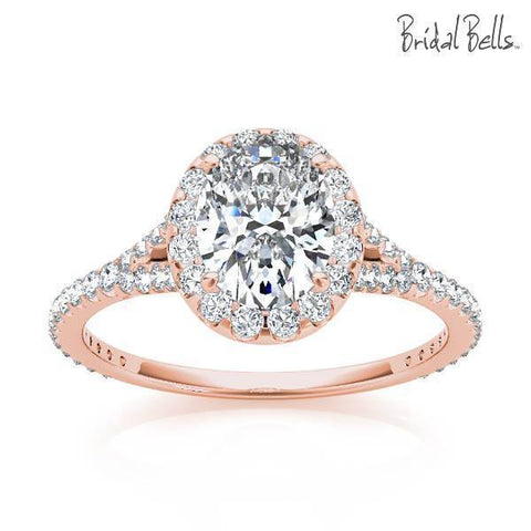 Oval-Shaped Diamond Engagement Ring with Halo
