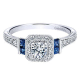 The Birthstone Bulletin Diamond and Sapphire Engagement Ring
