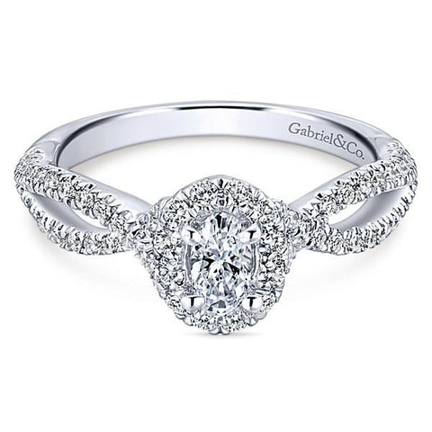 Oval-Shaped Diamond Engagement Ring with Halo