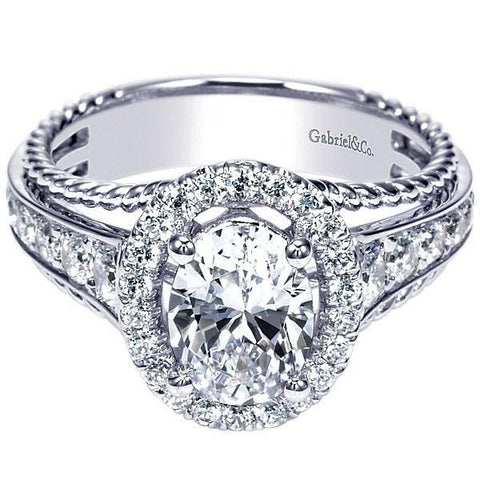 Oval-Shaped Diamond Engagement Ring with Halo