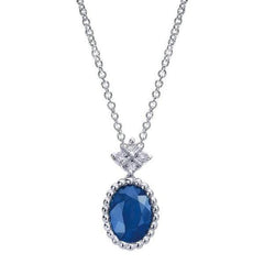 White Gold Diamond and Sapphire Vintage Necklace