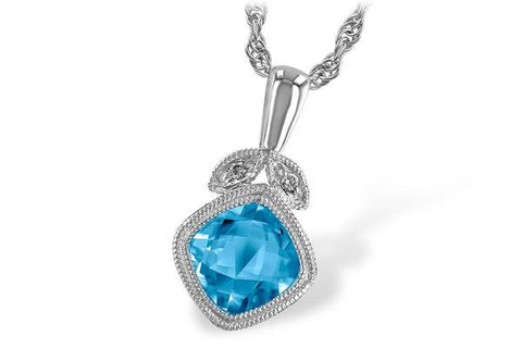 Swiss Blue Topaz and Diamond Necklace