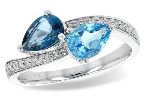 Blue Topaz and Diamond Ring