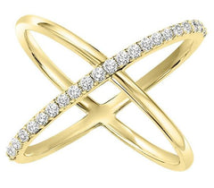 Yellow Gold Split Style Diamond Ring