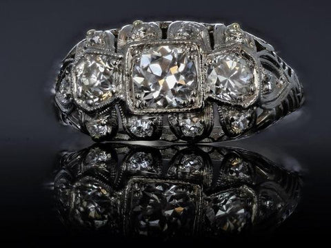 Get the 2019 Oscar Look - 3 Stone Diamond Estate Ring