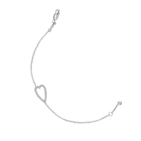 Valentine's Day Gift Ideas-Open Heart Simulated Diamond Bracelet