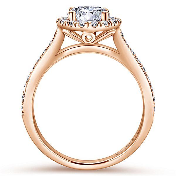 Round Bead Side Diamond Ring 14K Rose Gold .44 Cttw 56A