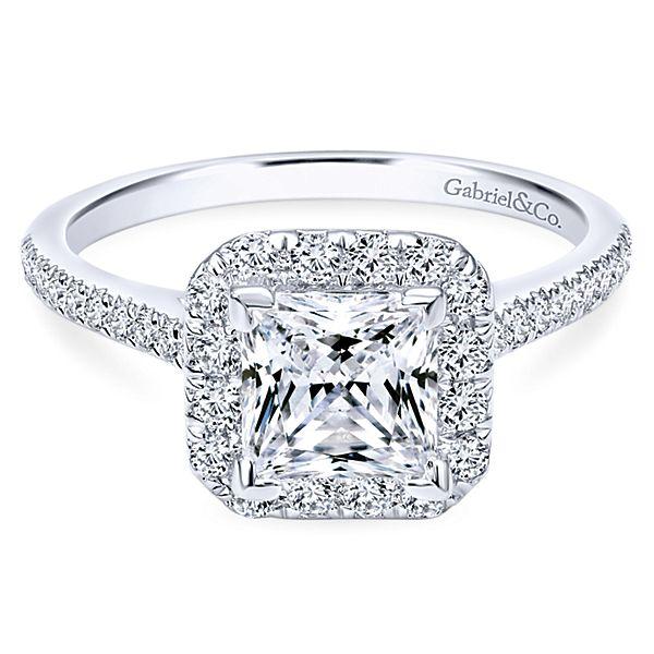 white gold princess halo diamond engagement rings