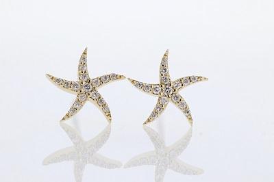 starfish diamond earrings