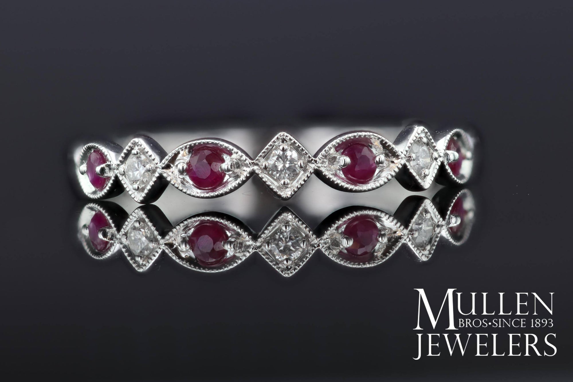 ruby and diamond birthstone ring