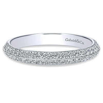 14k White Gold 36cttw Double Row Angled Diamond Wedding Band With