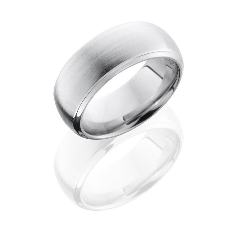 Cobalt Chrome 8mm Wide Beveled Wedding Band - Mullen Jewelers