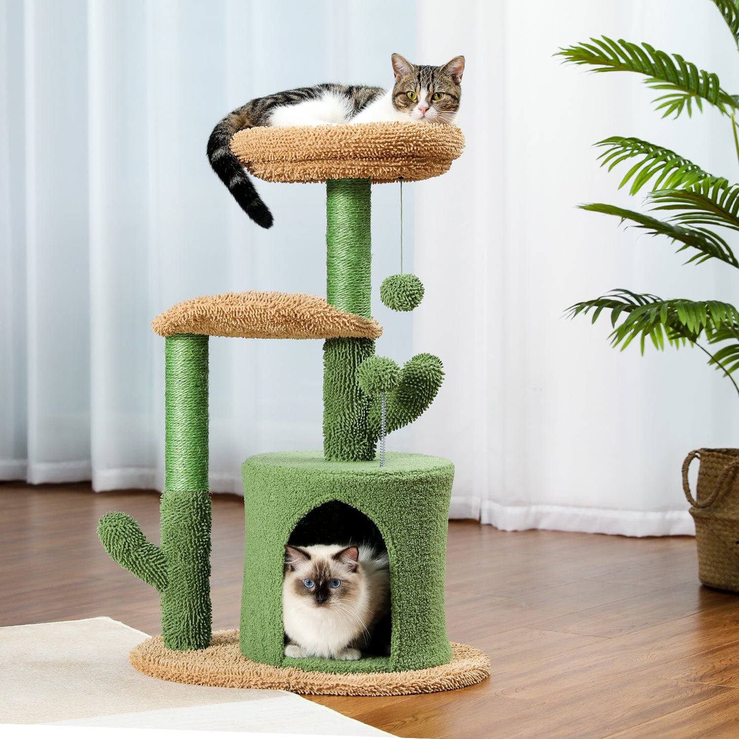 BOSOZOKU Cactus Cat Tree Cat Tower 43´´ with Sisal Scratching Post