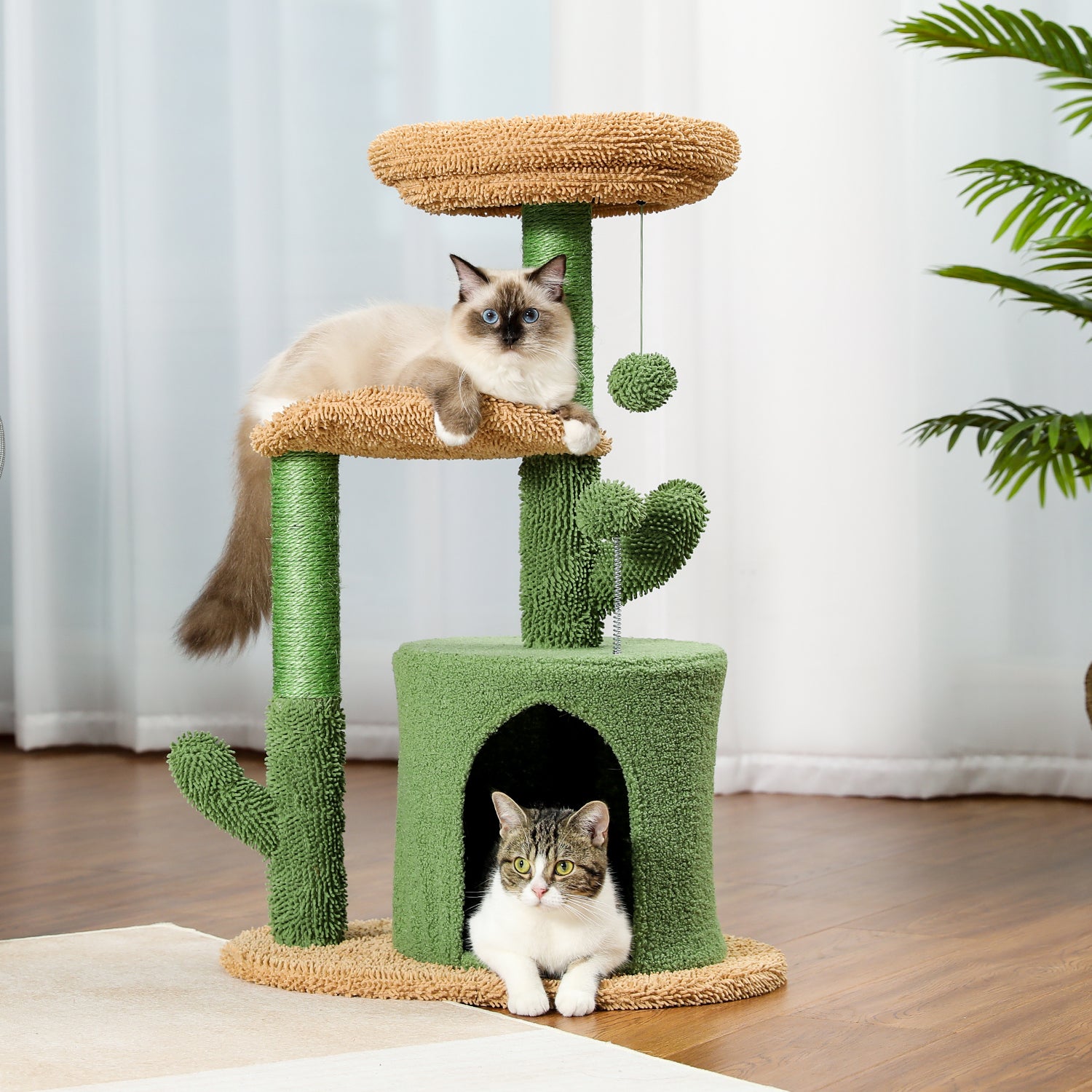 BOSOZOKU Cactus Cat Tree Cat Tower 43´´ with Sisal Scratching Post